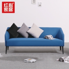 【红心家居】现代沙发茶几组合套装简约三人位布艺休闲沙发 1+3+圆茶几